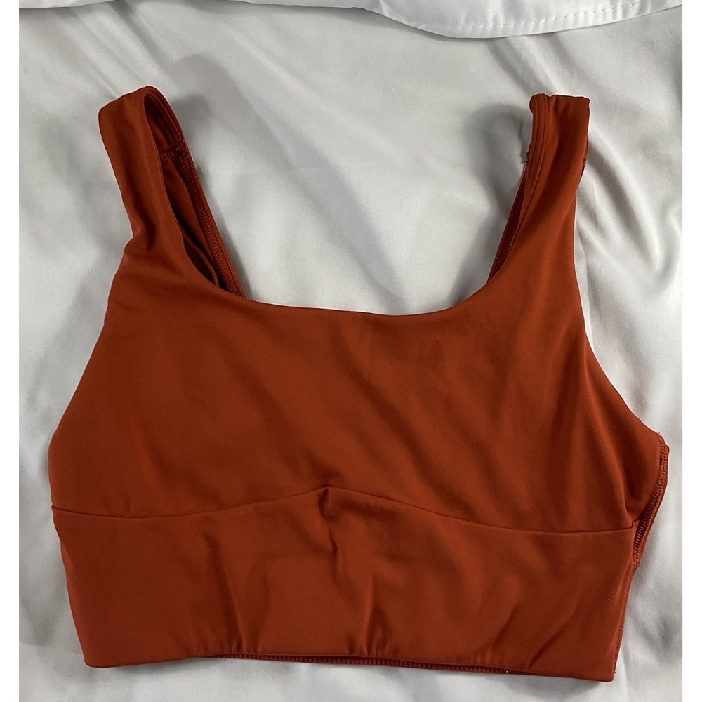 Gymshark Size Small Active Women's Long Line Sports Bra Burnt Orange No Pads
